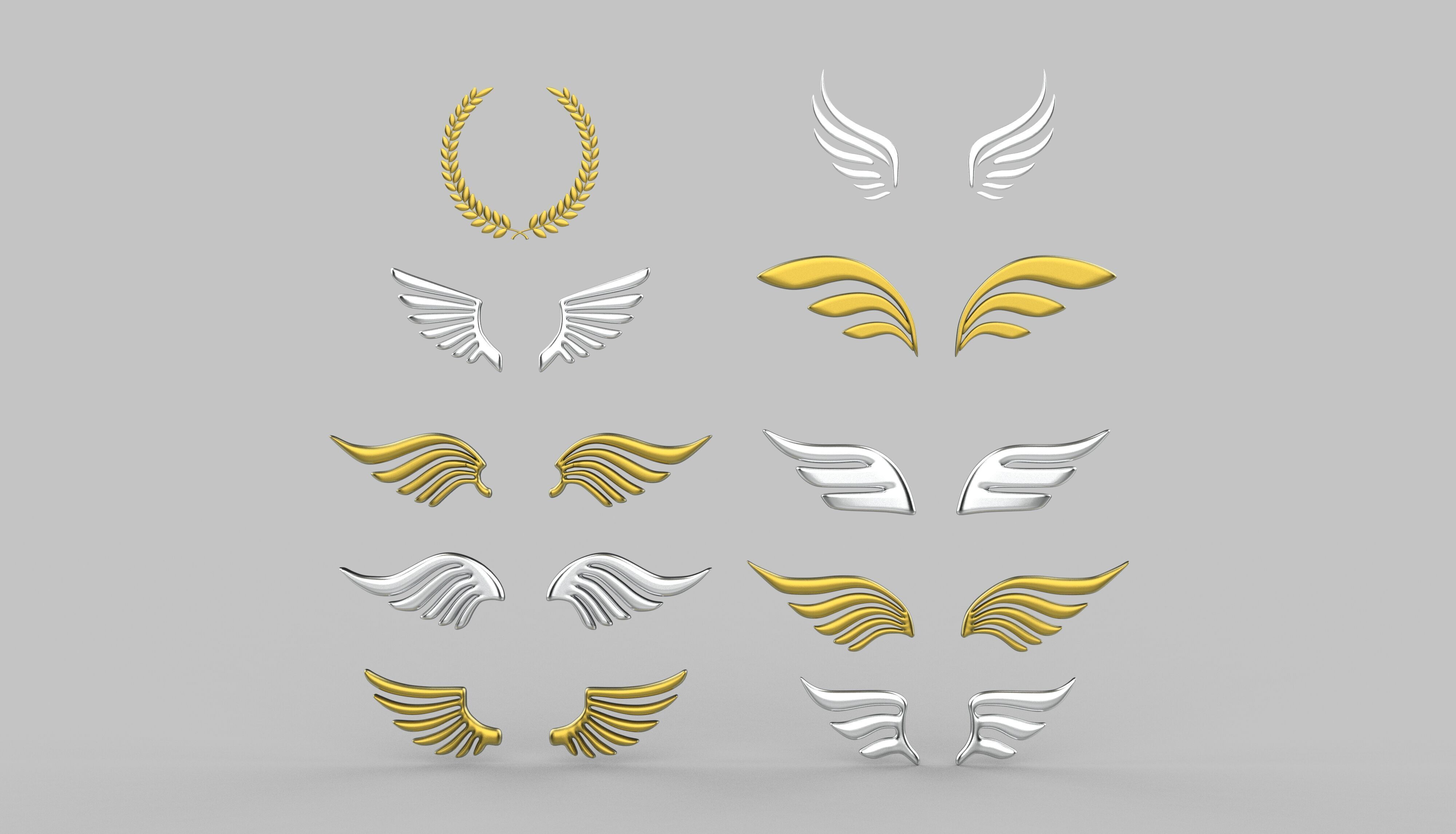 Winged Laurel Wreath 3D model_7