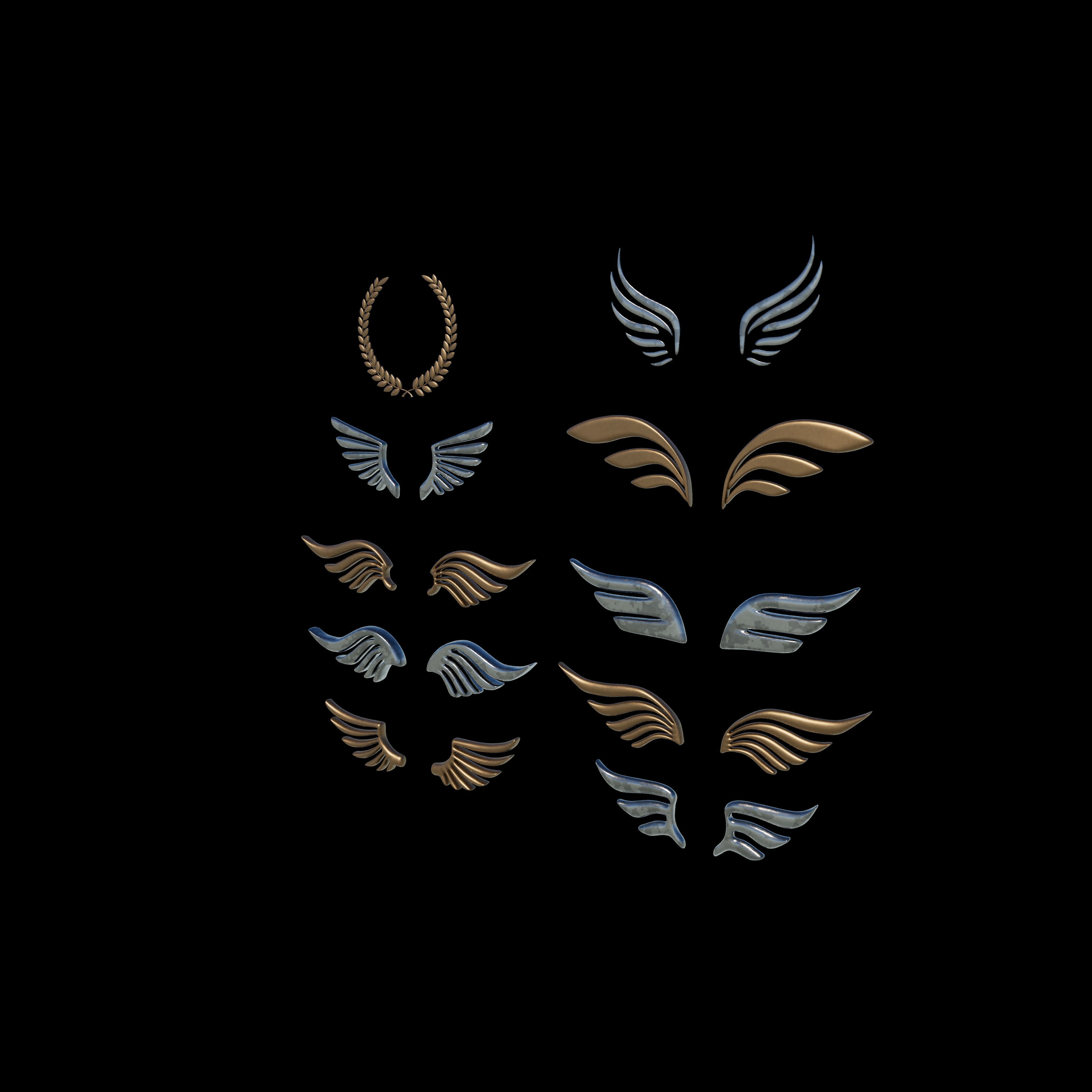 Winged Laurel Wreath 3D model_5