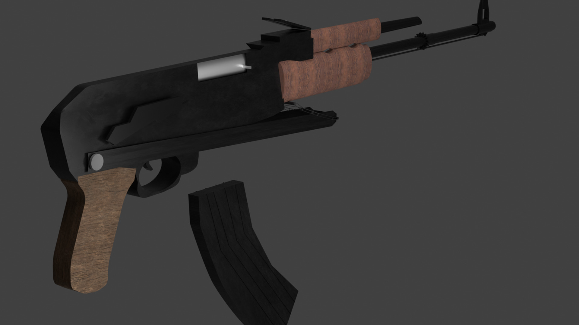ak47gun Low-poly 3D model_5
