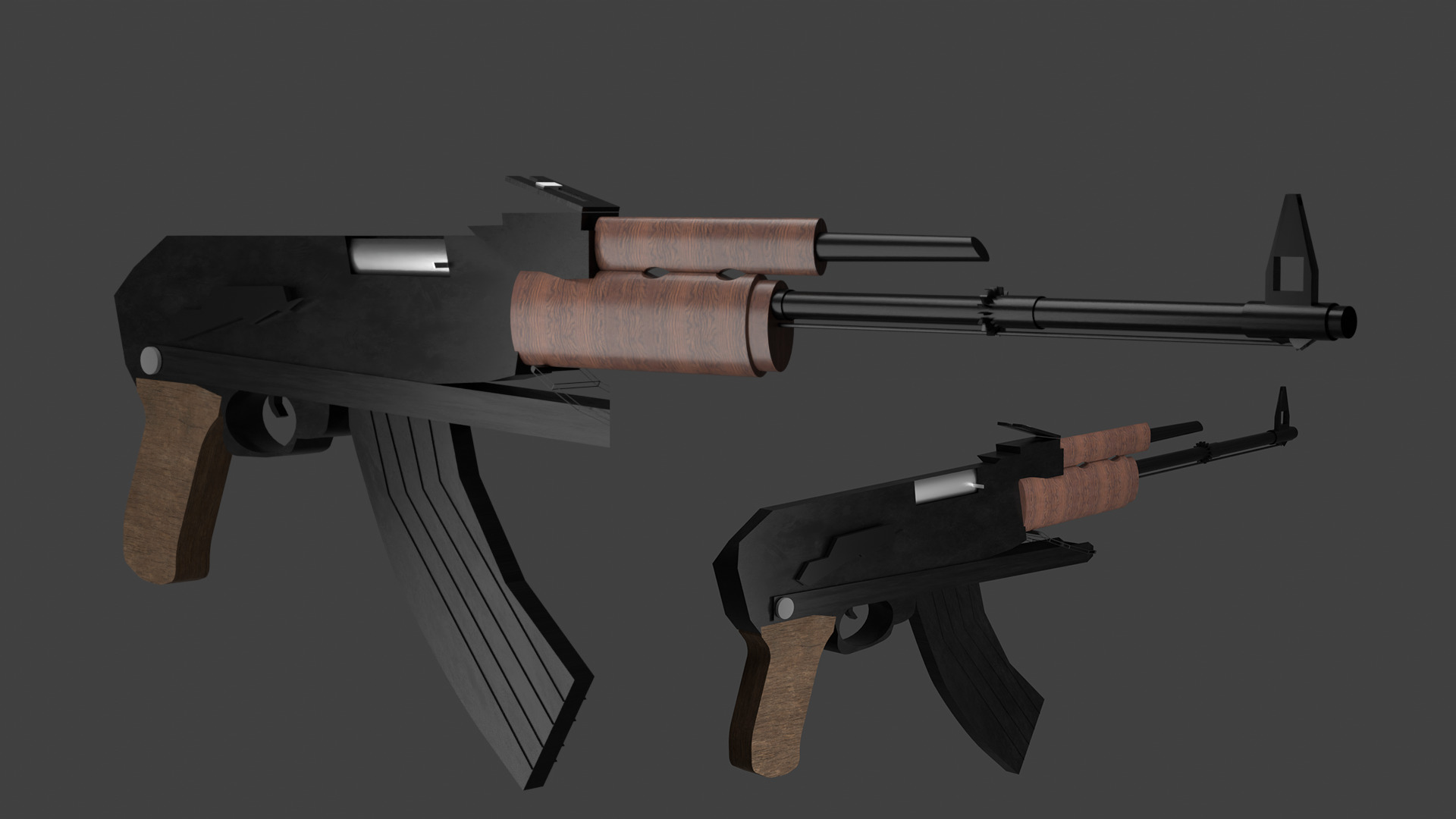 ak47gun Low-poly 3D model_4