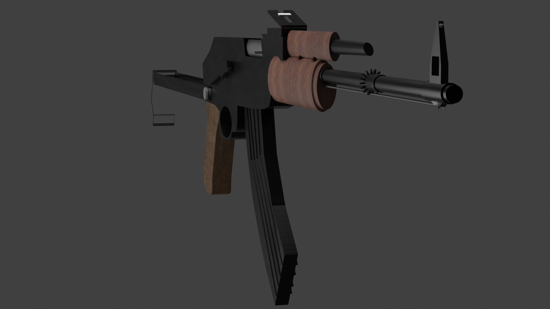 ak47gun Low-poly 3D model_1
