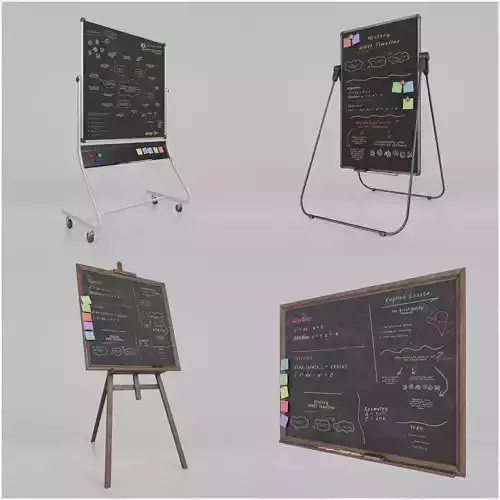 Artist Blackboard Package - Customizable Writing Boards 3D Model Collection