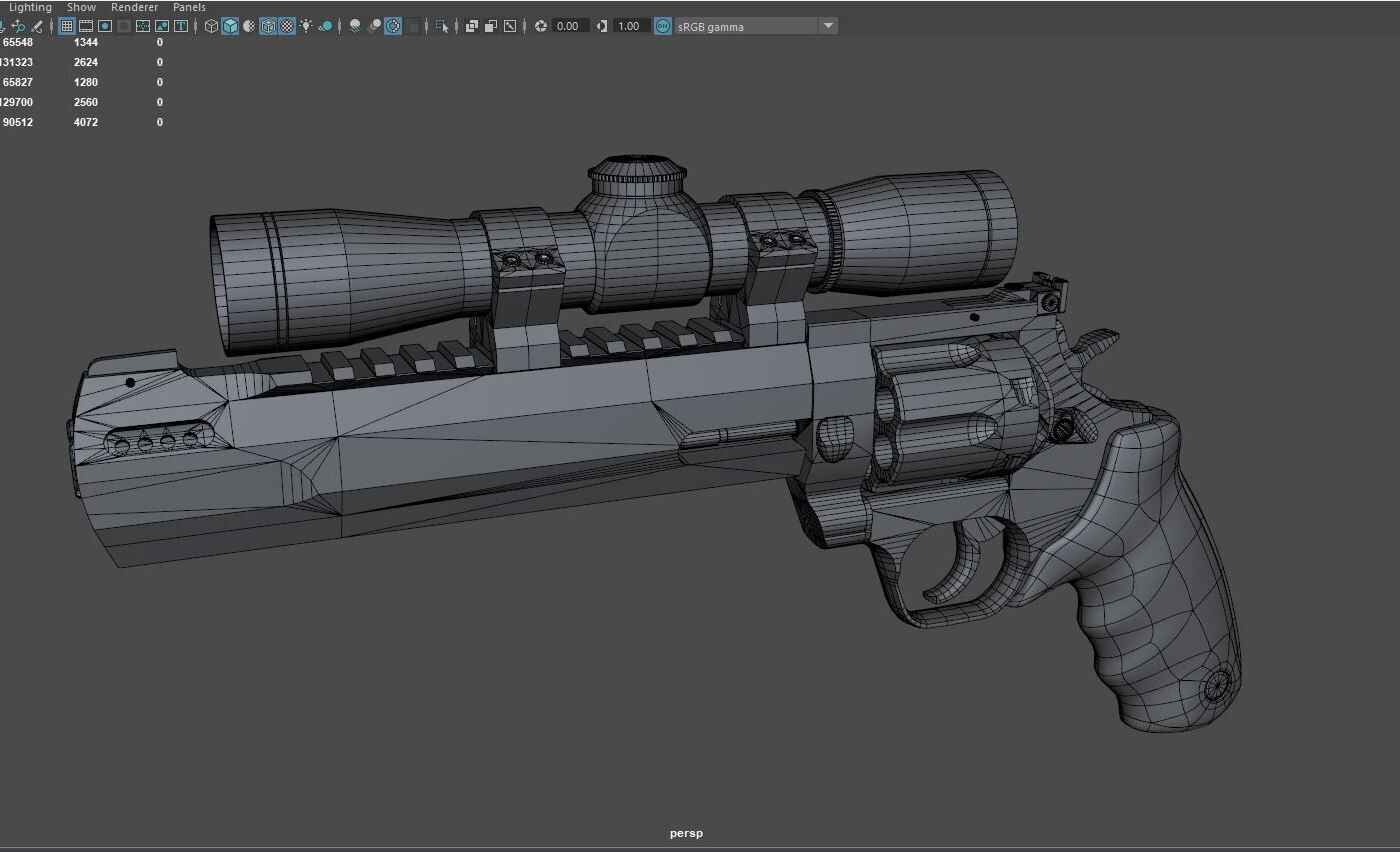 Taurus Raging Hunter 44 Magnum  Army Green Low-poly 3D model_11