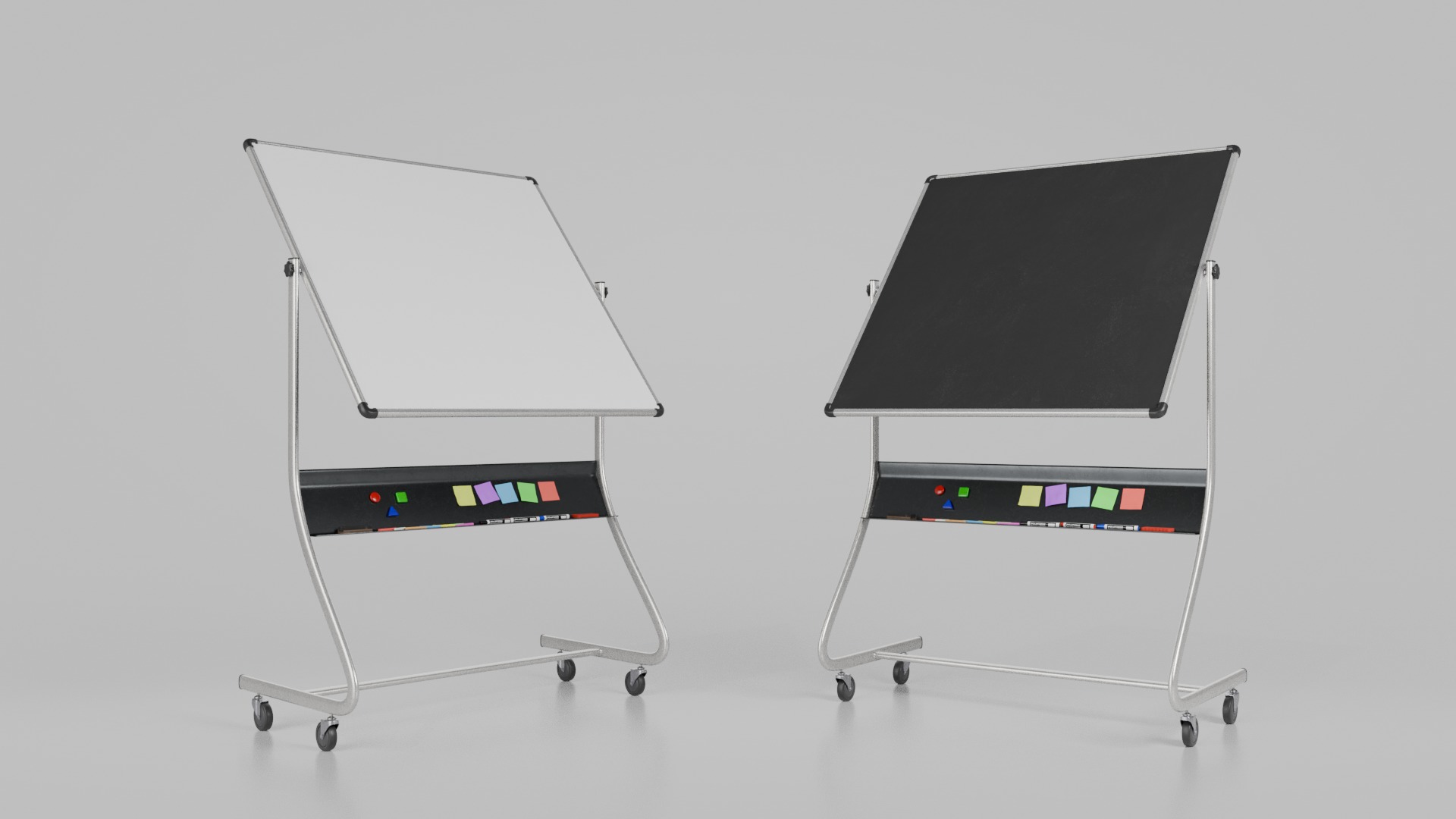 Dual-Sided Square Customizable Whiteboard and Chalkboard Duo 3D Model Collection_10