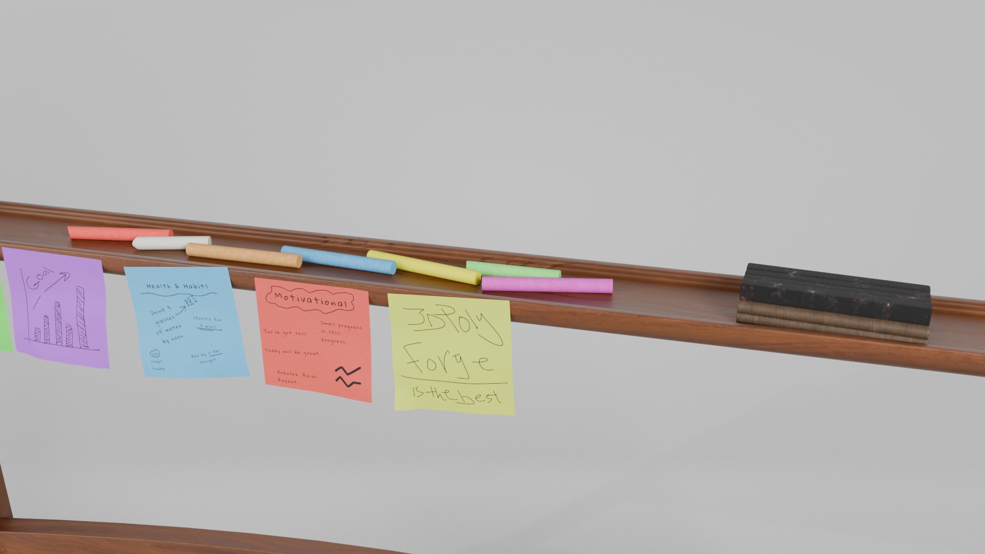 Dual-Sided Customizable Whiteboard and Chalkboard Full Set 3D Model Collection_40