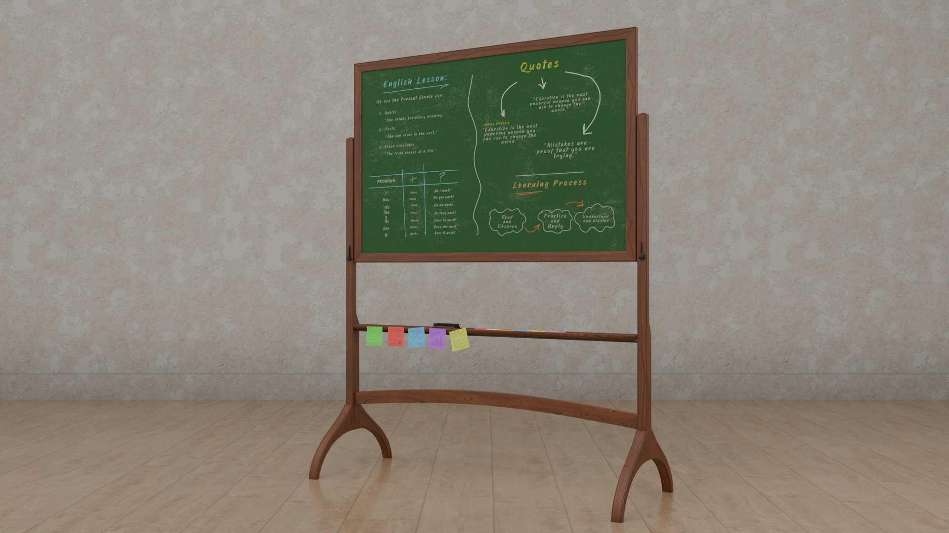 Dual-Sided Customizable Whiteboard and Chalkboard Full Set 3D Model Collection_20
