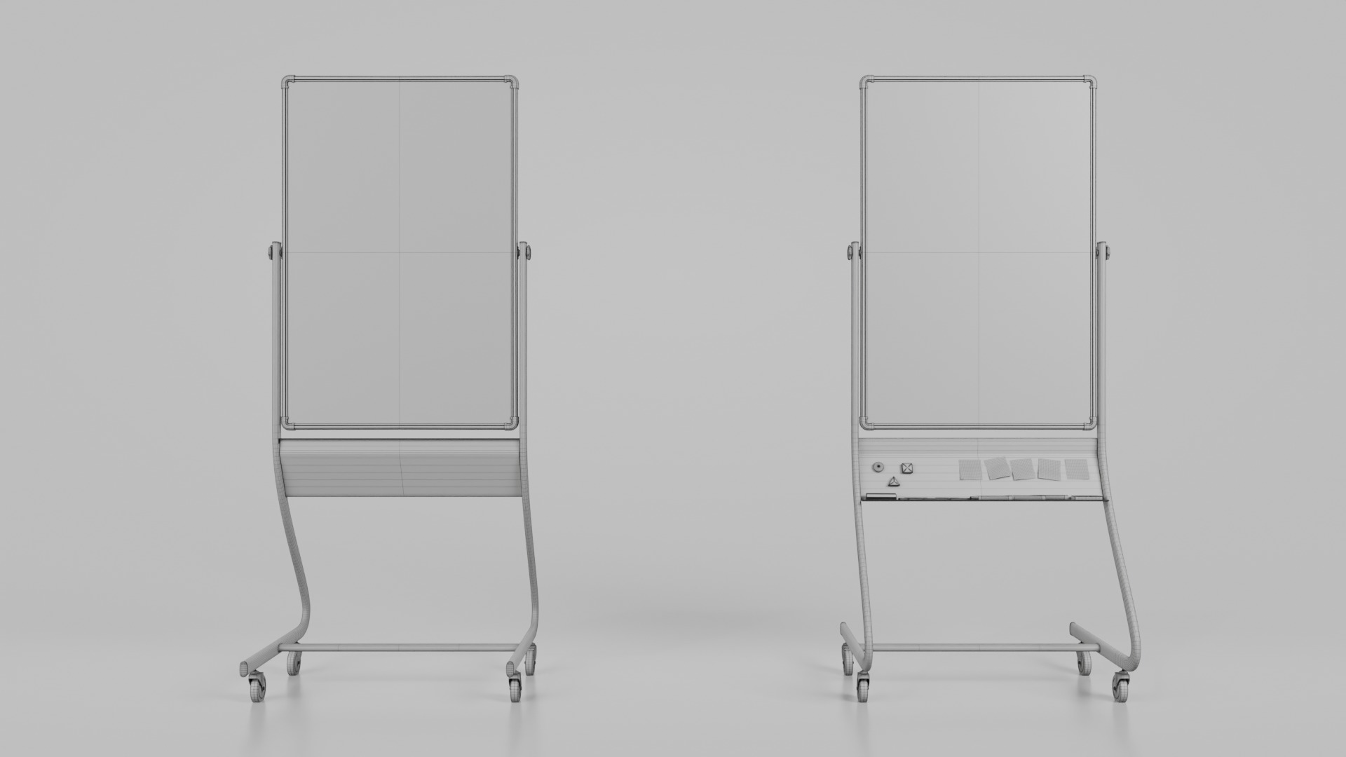 Dual-Sided Customizable Whiteboard and Chalkboard Full Set 3D Model Collection_50