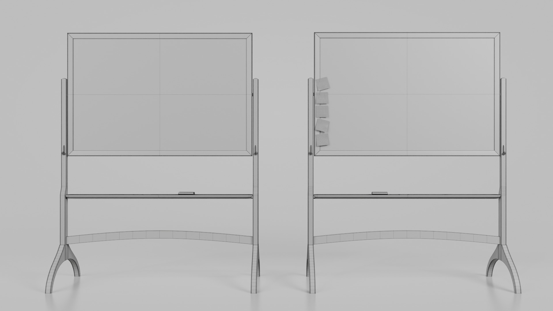 Dual-Sided Customizable Whiteboard and Chalkboard Full Set 3D Model Collection_24