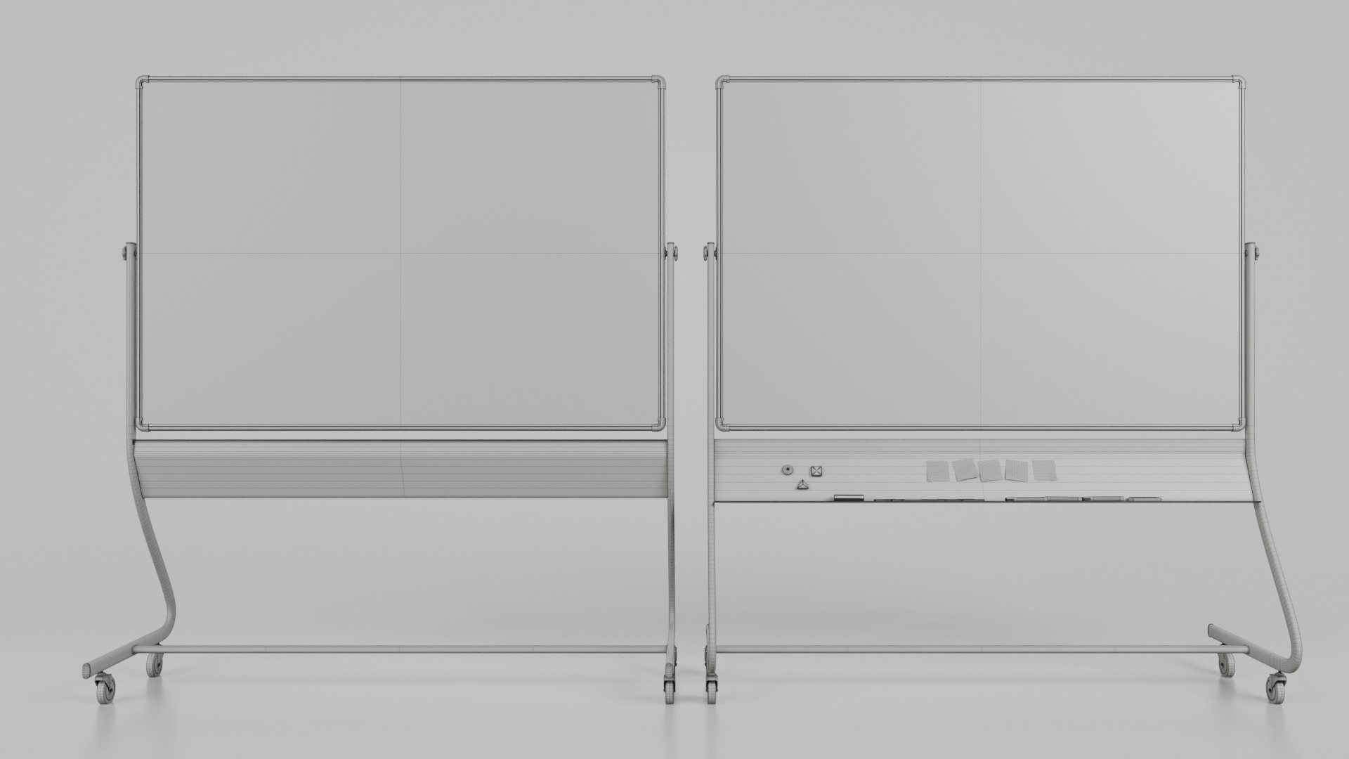 Dual-Sided Customizable Whiteboard and Chalkboard Full Set 3D Model Collection_15