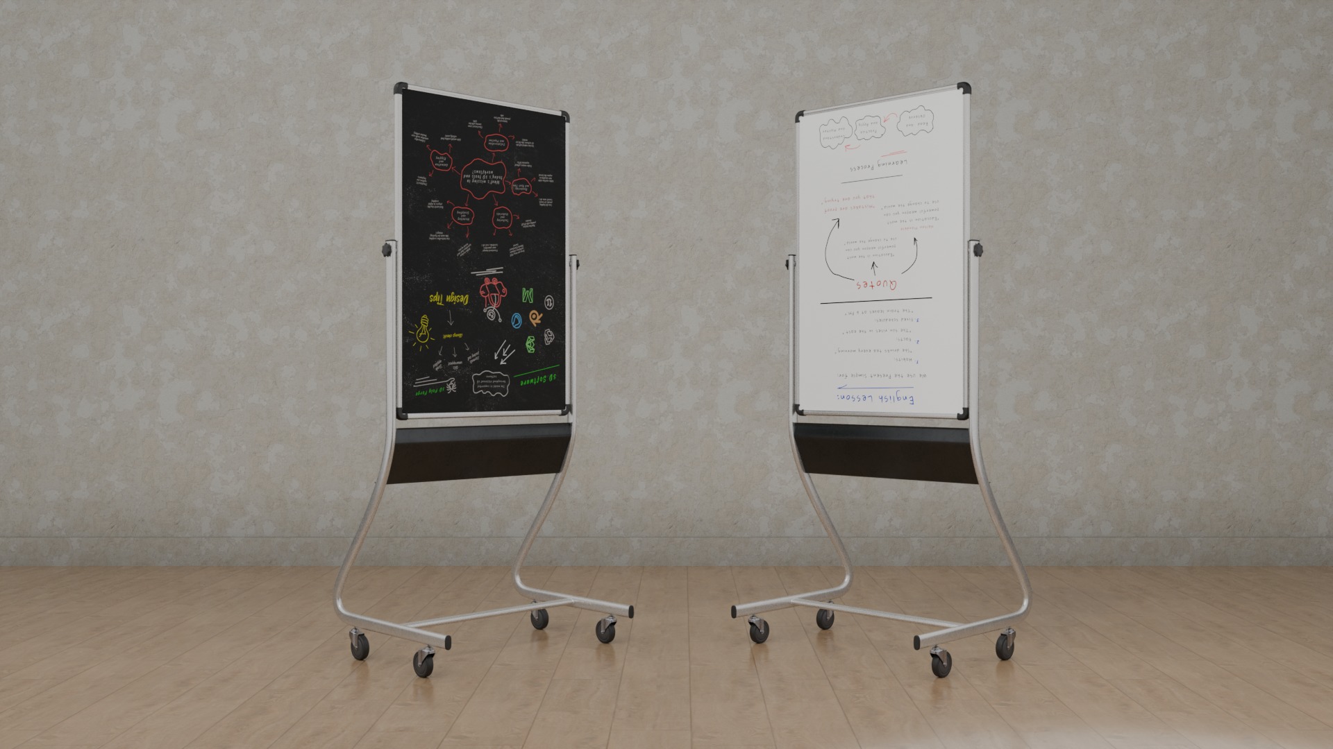 Dual-Sided Customizable Whiteboard and Chalkboard Full Set 3D Model Collection_47