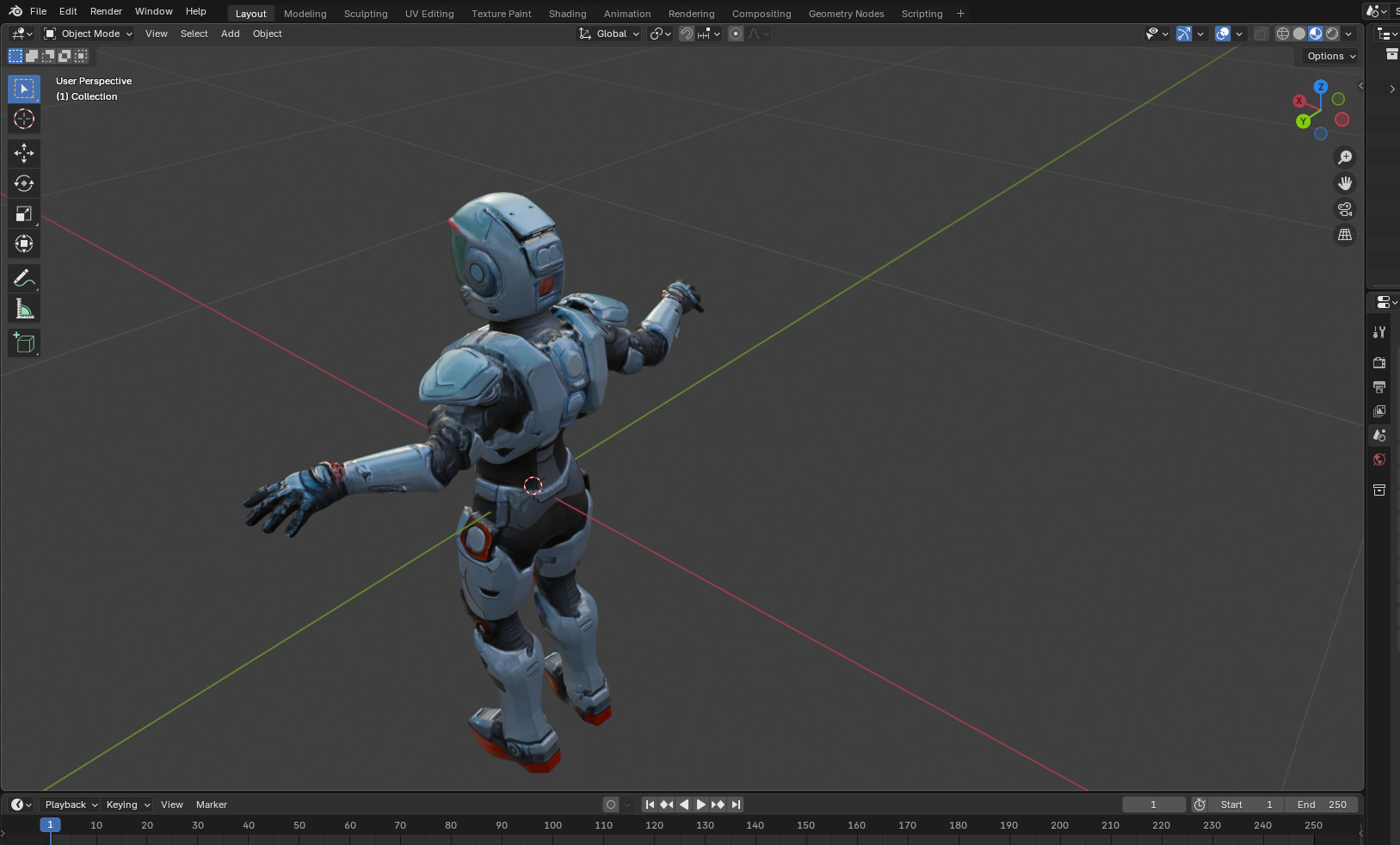 Futuristic Armored Space Soldier  T-Pose Low-poly 3D model_7