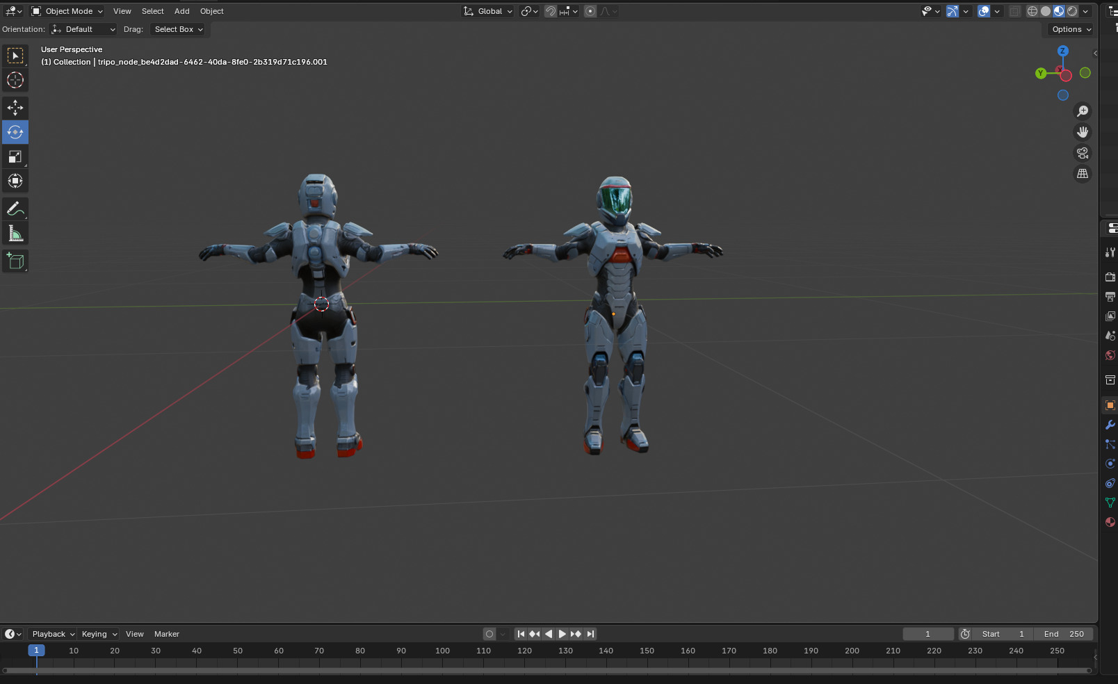 Futuristic Armored Space Soldier  T-Pose Low-poly 3D model_1