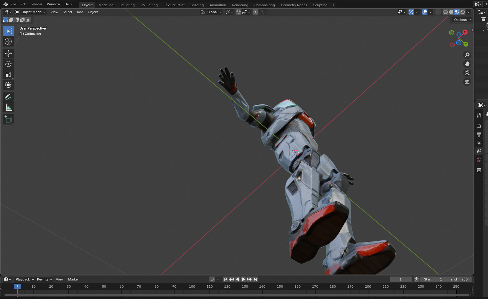 Futuristic Armored Space Soldier  T-Pose Low-poly 3D model_8
