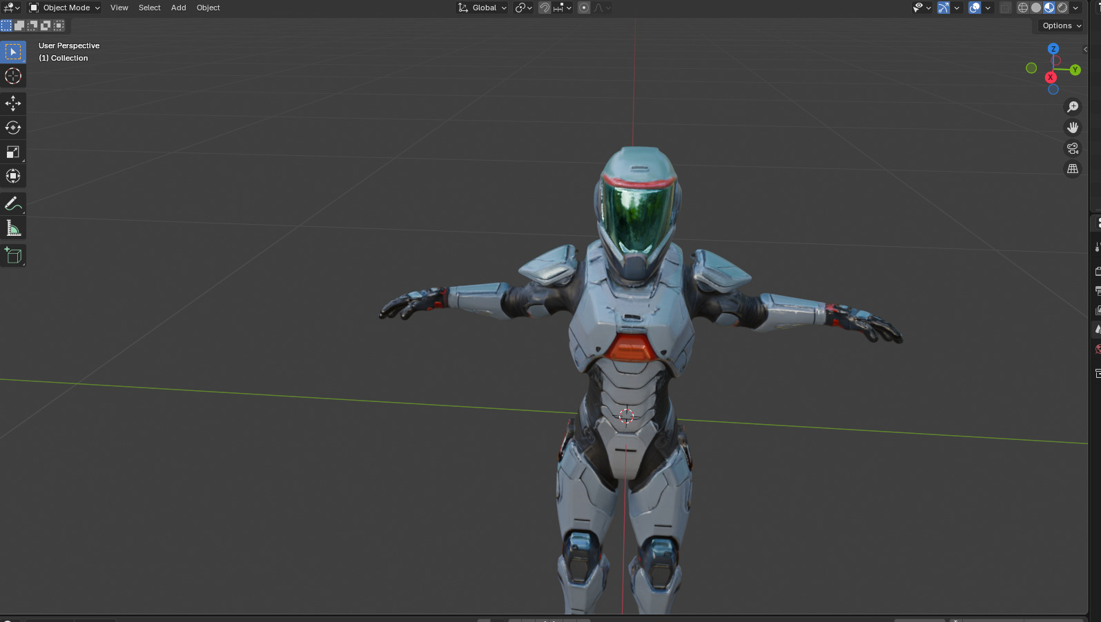 Futuristic Armored Space Soldier  T-Pose Low-poly 3D model_6