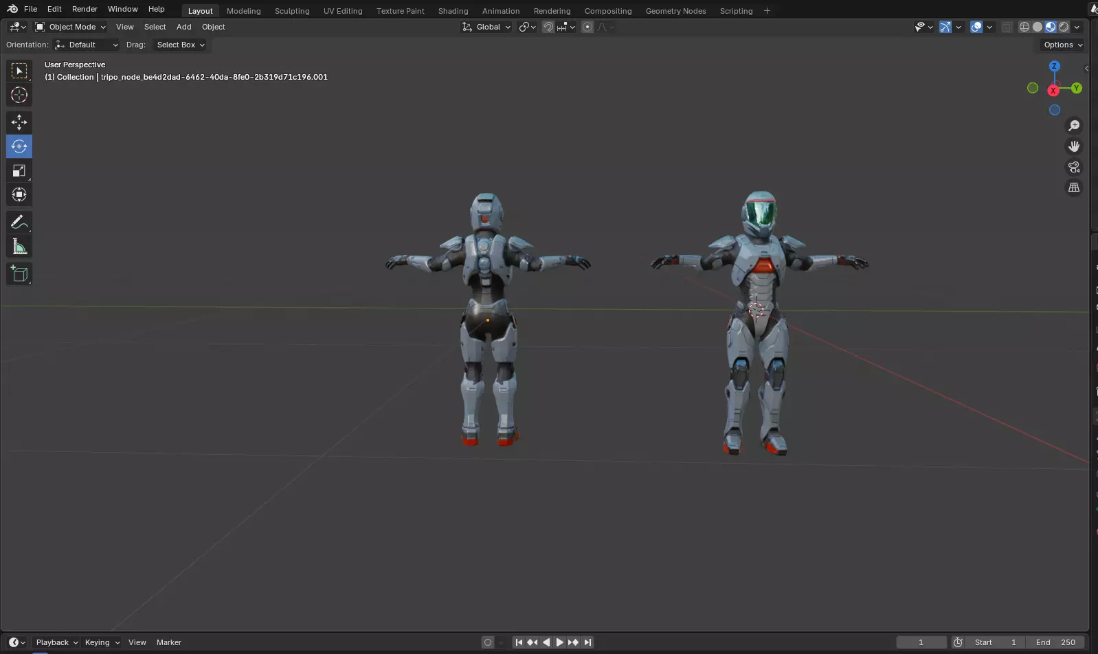 Futuristic Armored Space Soldier  T-Pose Low-poly 3D model_0
