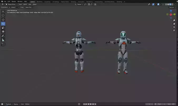 Futuristic Armored Space Soldier  T-Pose
