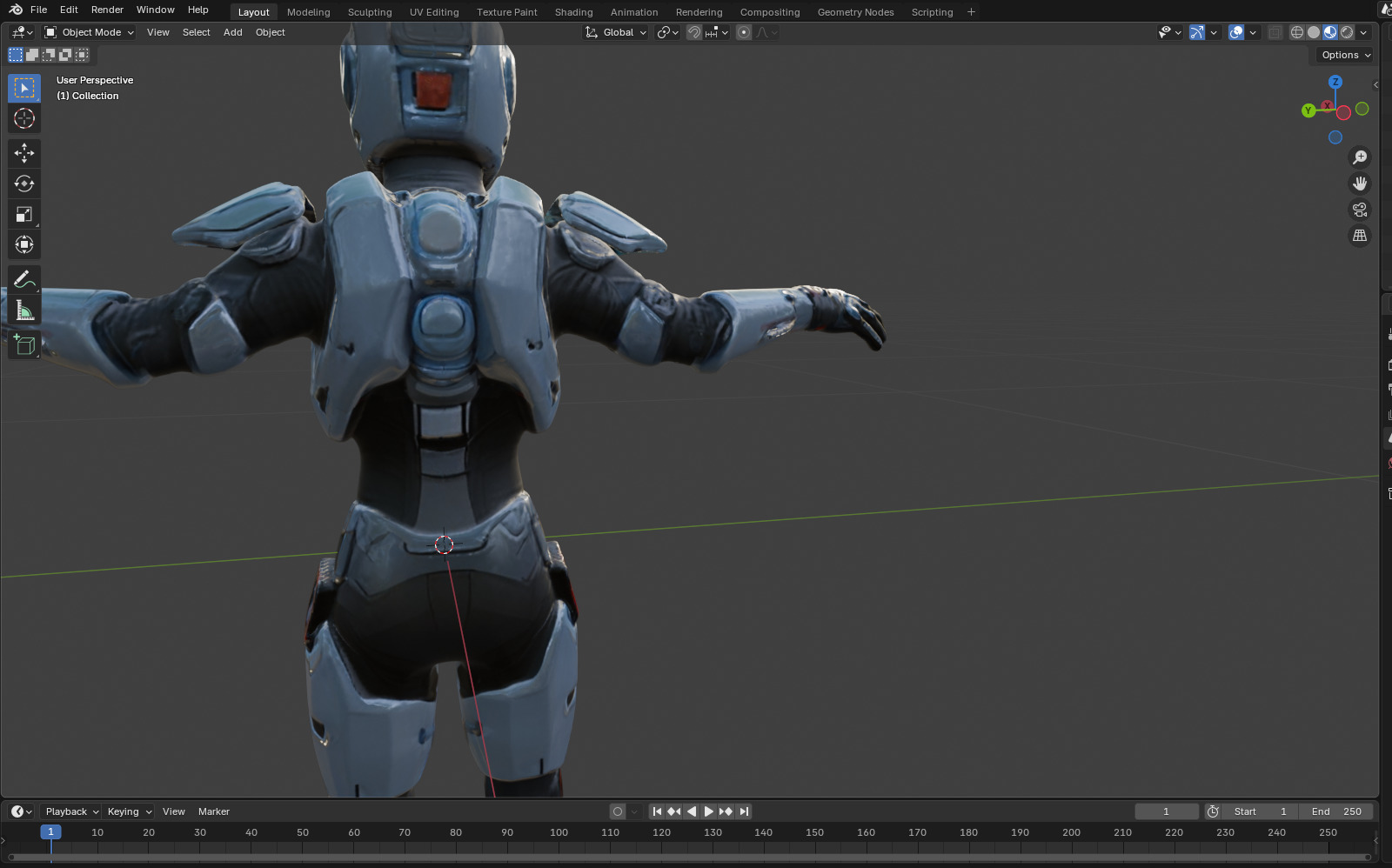 Futuristic Armored Space Soldier  T-Pose Low-poly 3D model_10