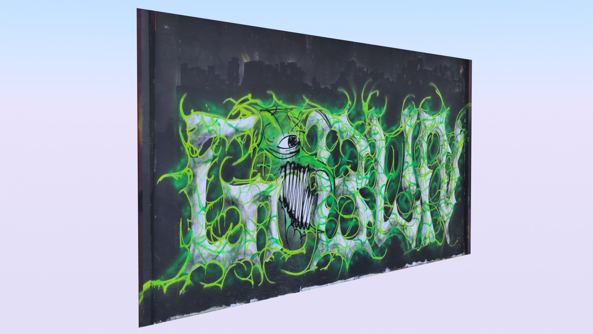 Graffiti wall XVII 3D model_1