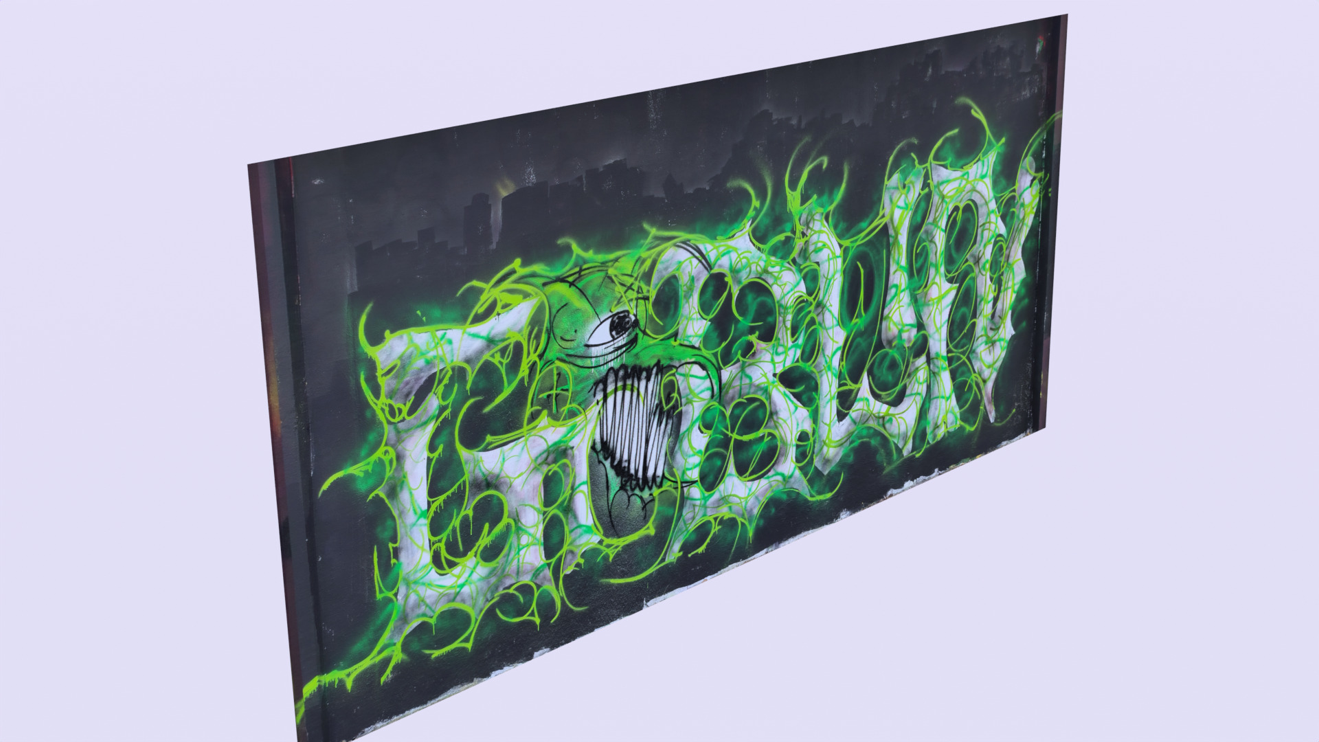Graffiti wall XVII 3D model_5