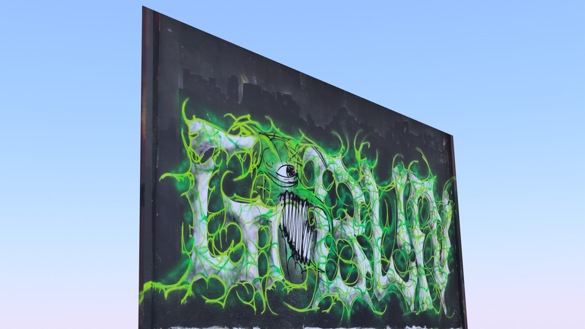 Graffiti wall XVII 3D model_4