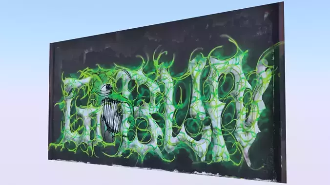 Graffiti wall XVII 3D model