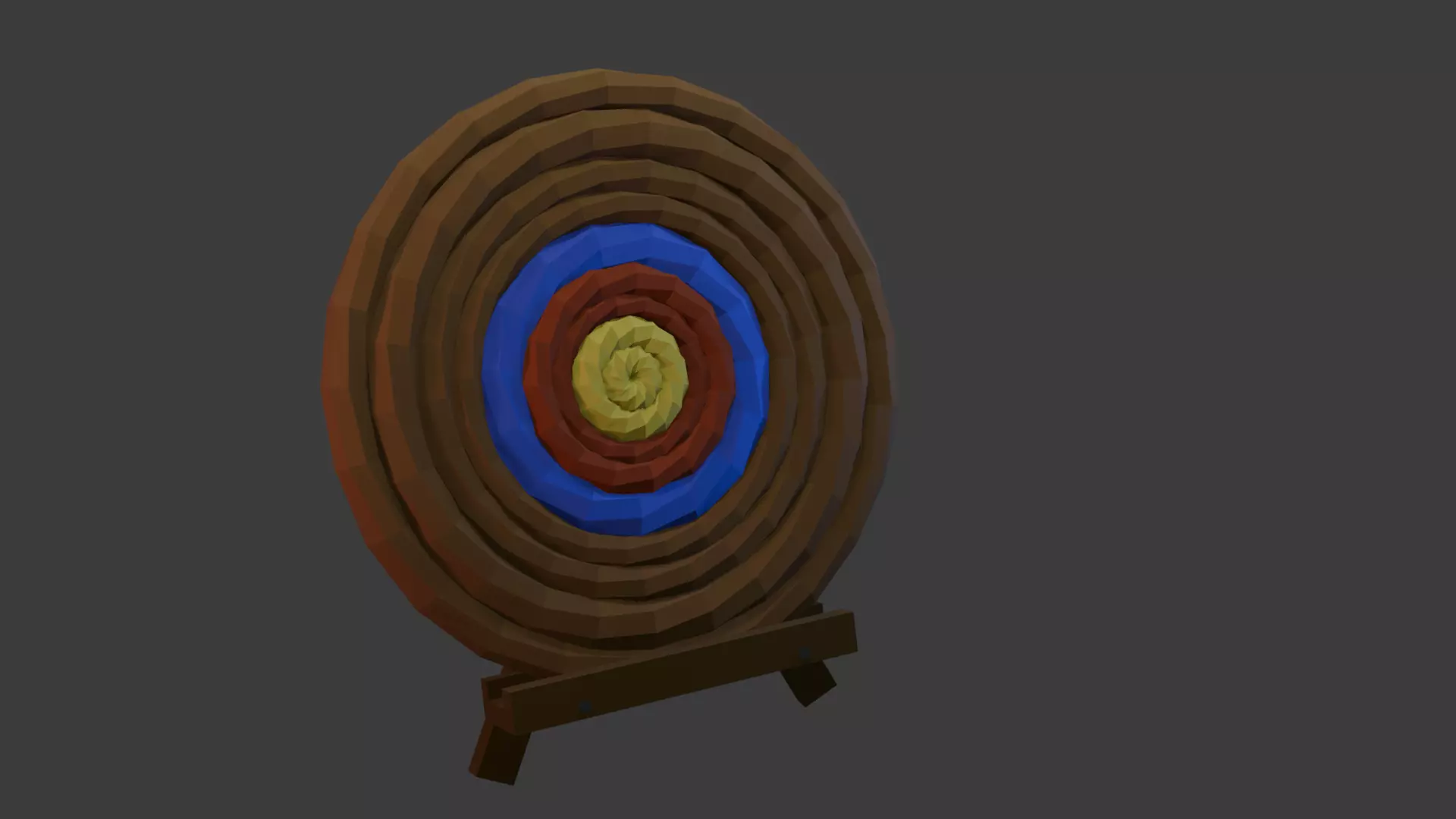 Low Poly Medieval tyle Archery Target Free low-poly 3D model