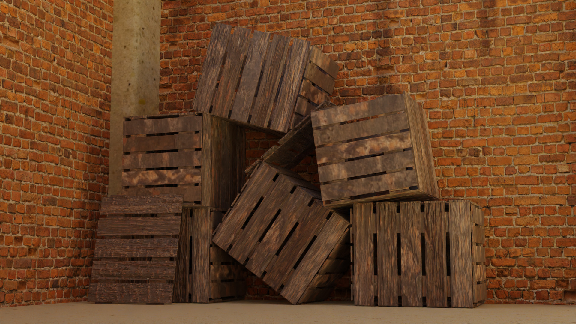 Old Abandoned Warehouse Low-poly 3D model_3