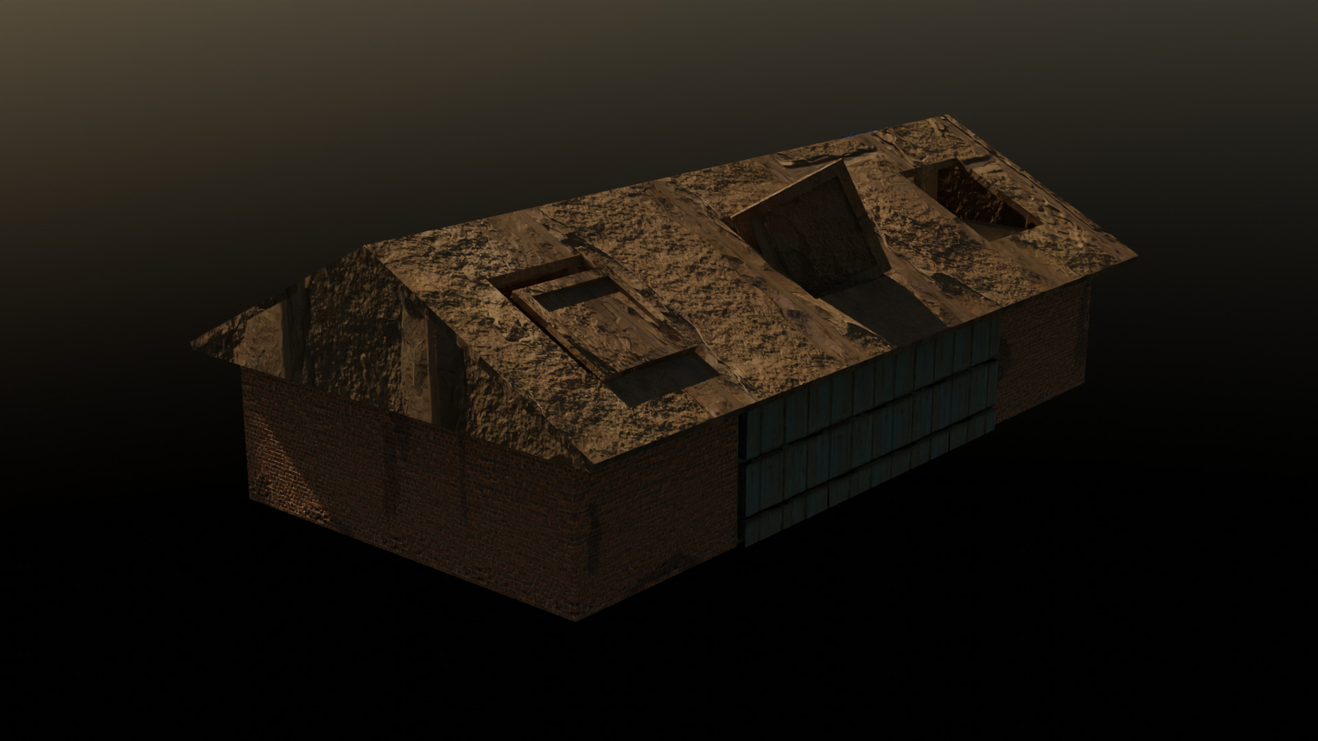Old Abandoned Warehouse Low-poly 3D model_8