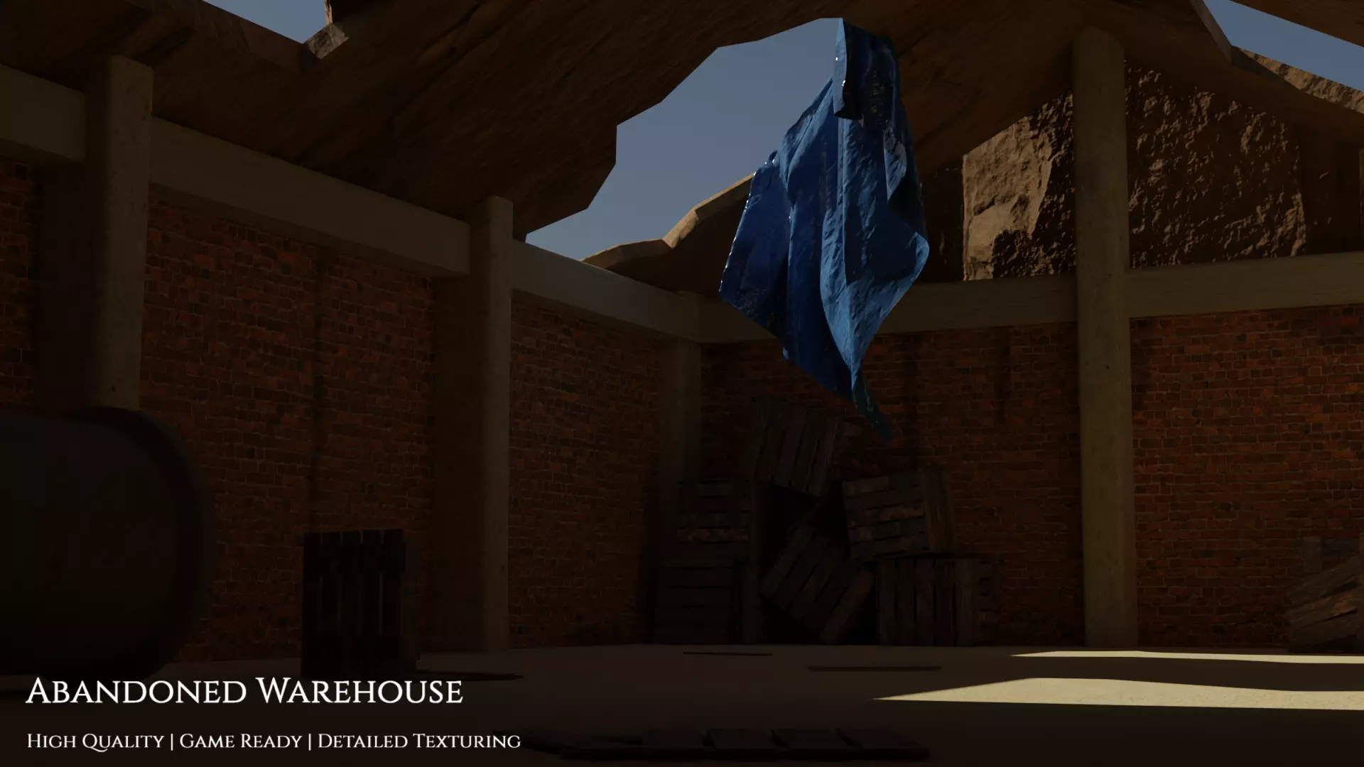 Old Abandoned Warehouse Low-poly 3D model_0