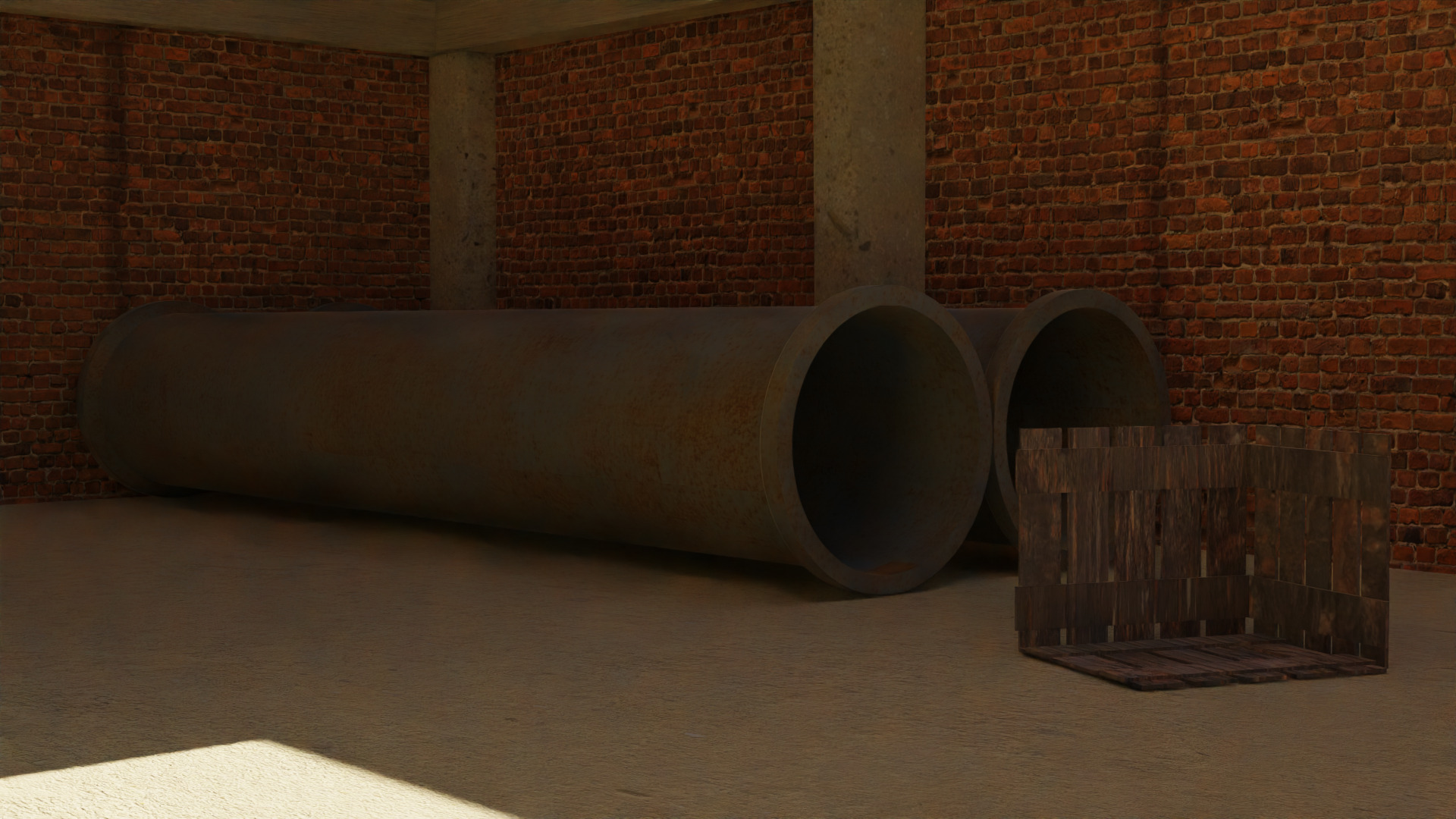 Old Abandoned Warehouse Low-poly 3D model_4