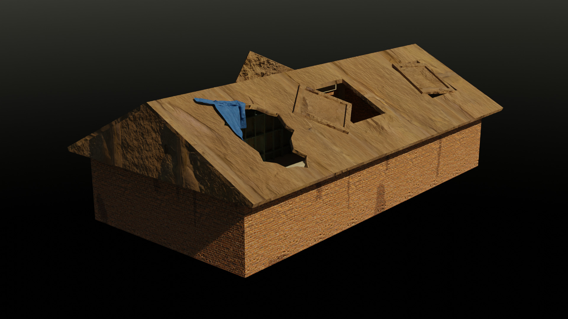 Old Abandoned Warehouse Low-poly 3D model_7