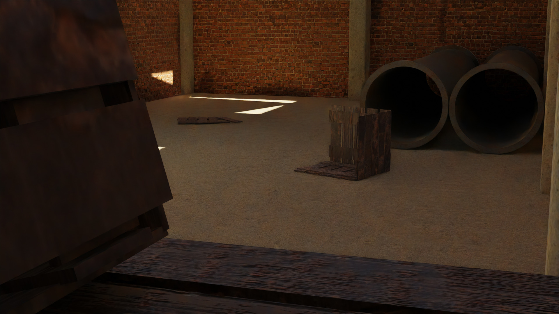 Old Abandoned Warehouse Low-poly 3D model_6