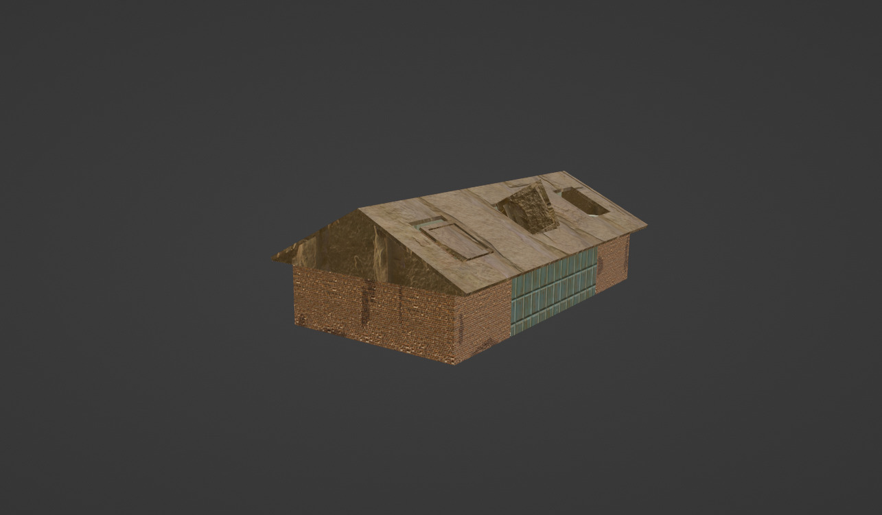 Old Abandoned Warehouse Low-poly 3D model_9