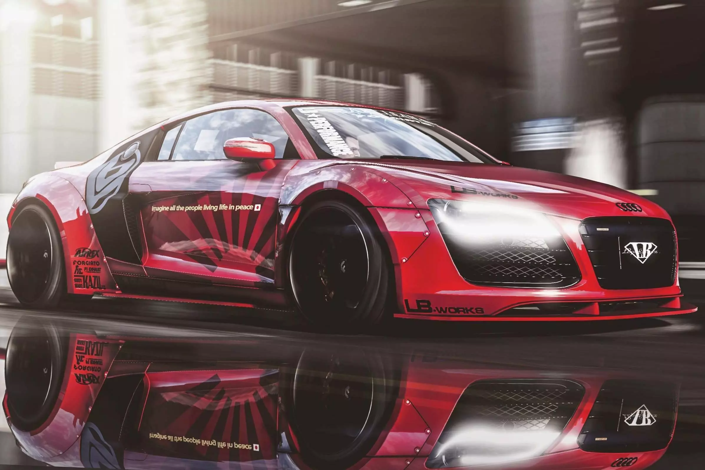 LB Works Audi R8 V10 Body Kit - 3D Printable 3D print model_0