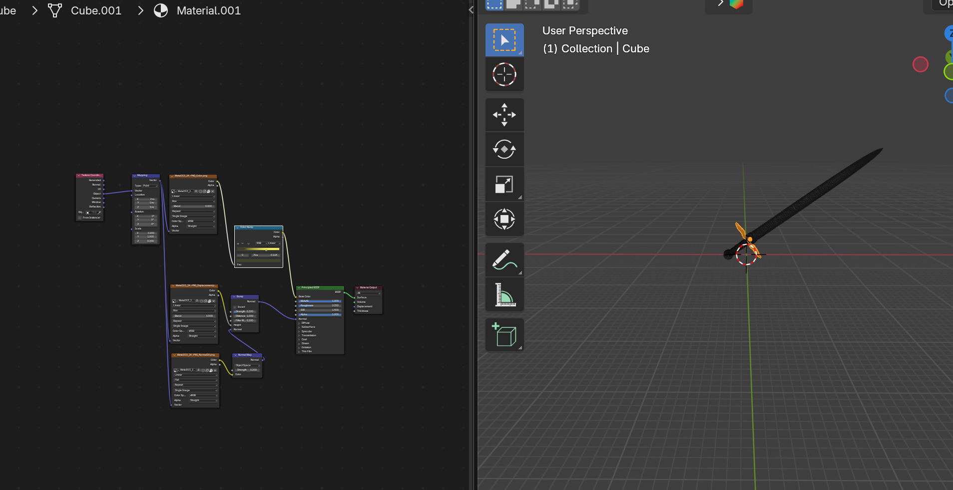 Game Ready Medieval Sword  Low and High Poly and Textures Low-poly 3D model_8