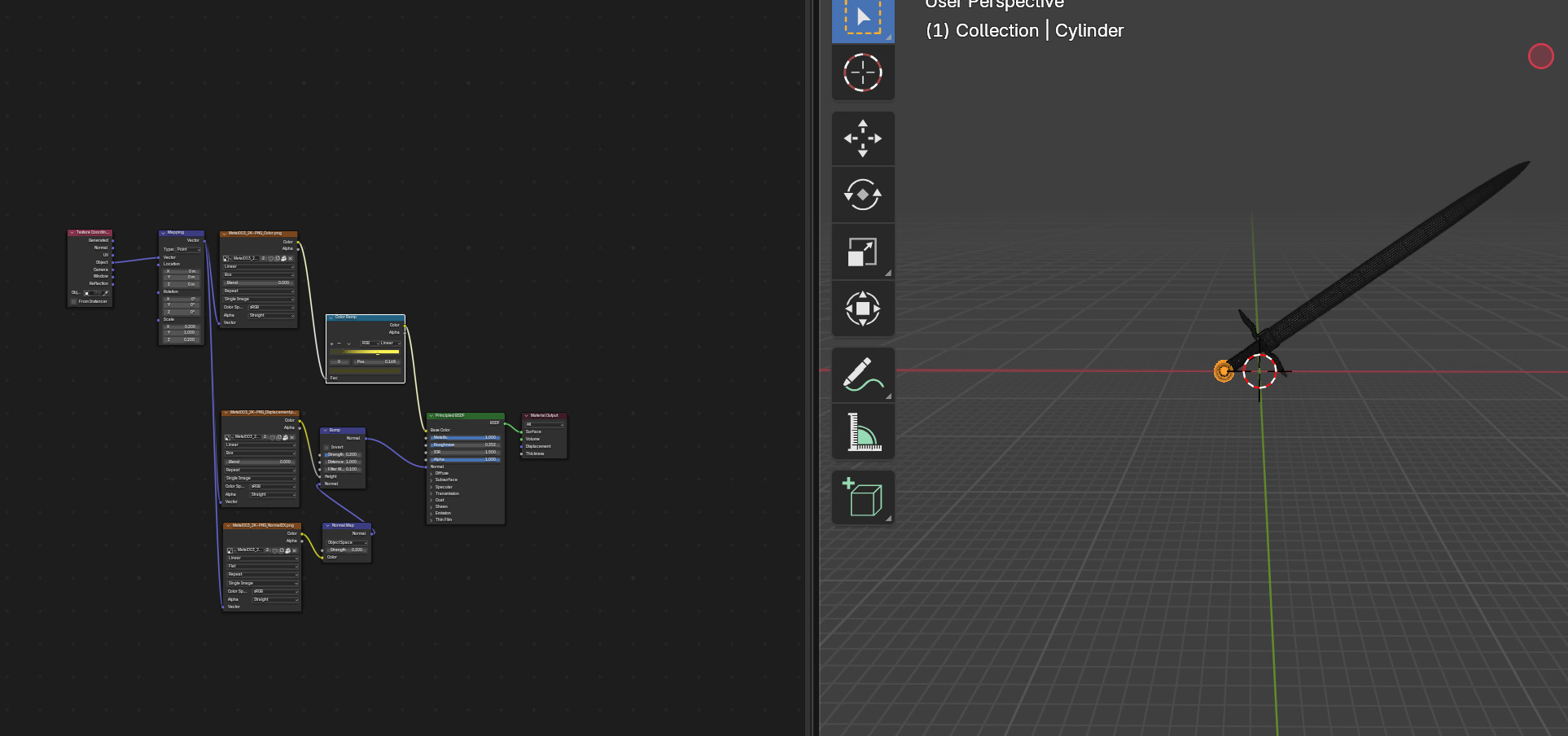Game Ready Medieval Sword  Low and High Poly and Textures Low-poly 3D model_6