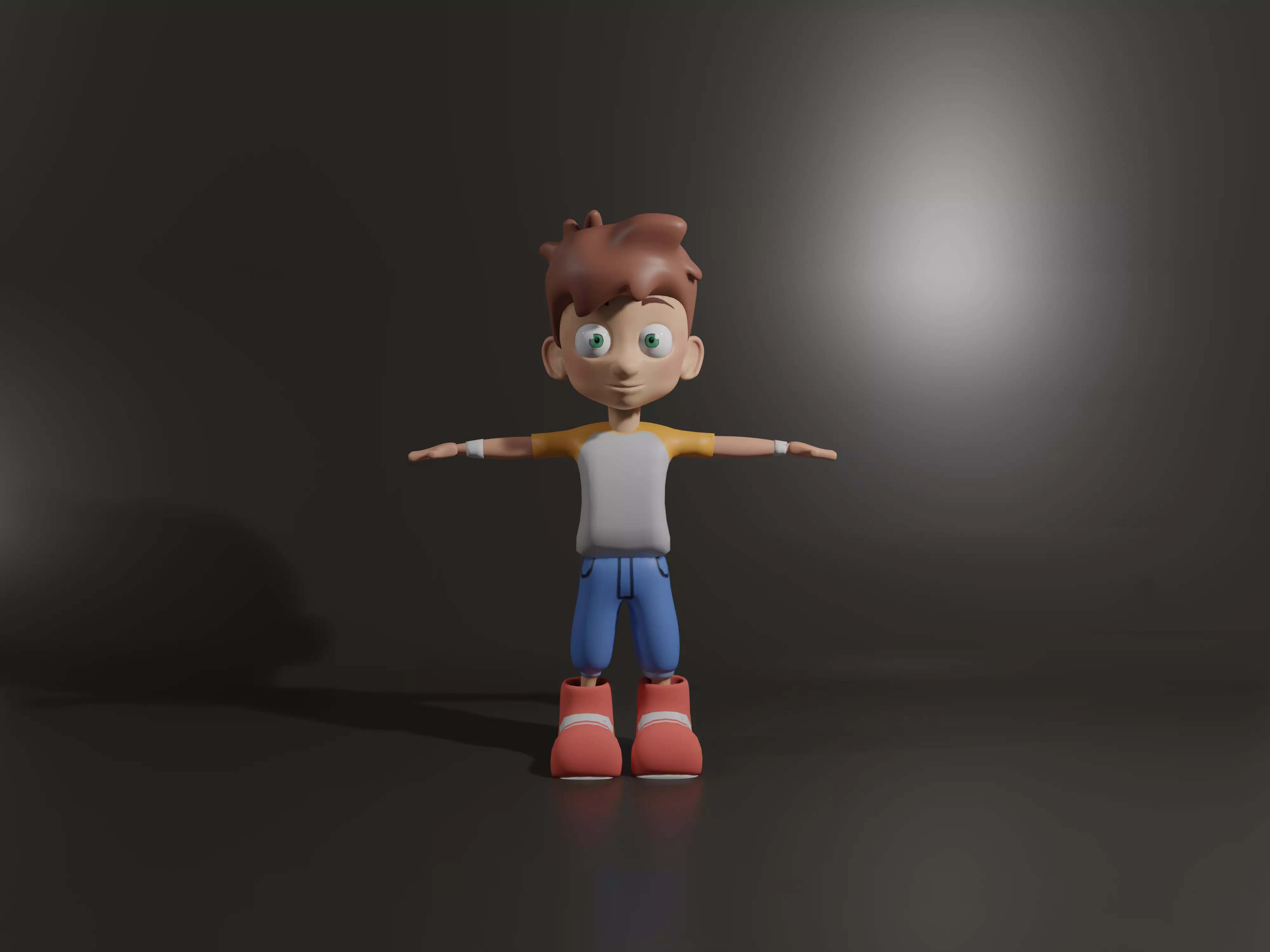 Stylized Rigged Cartoon Boy Character with Animations  Low-poly 3D model_0
