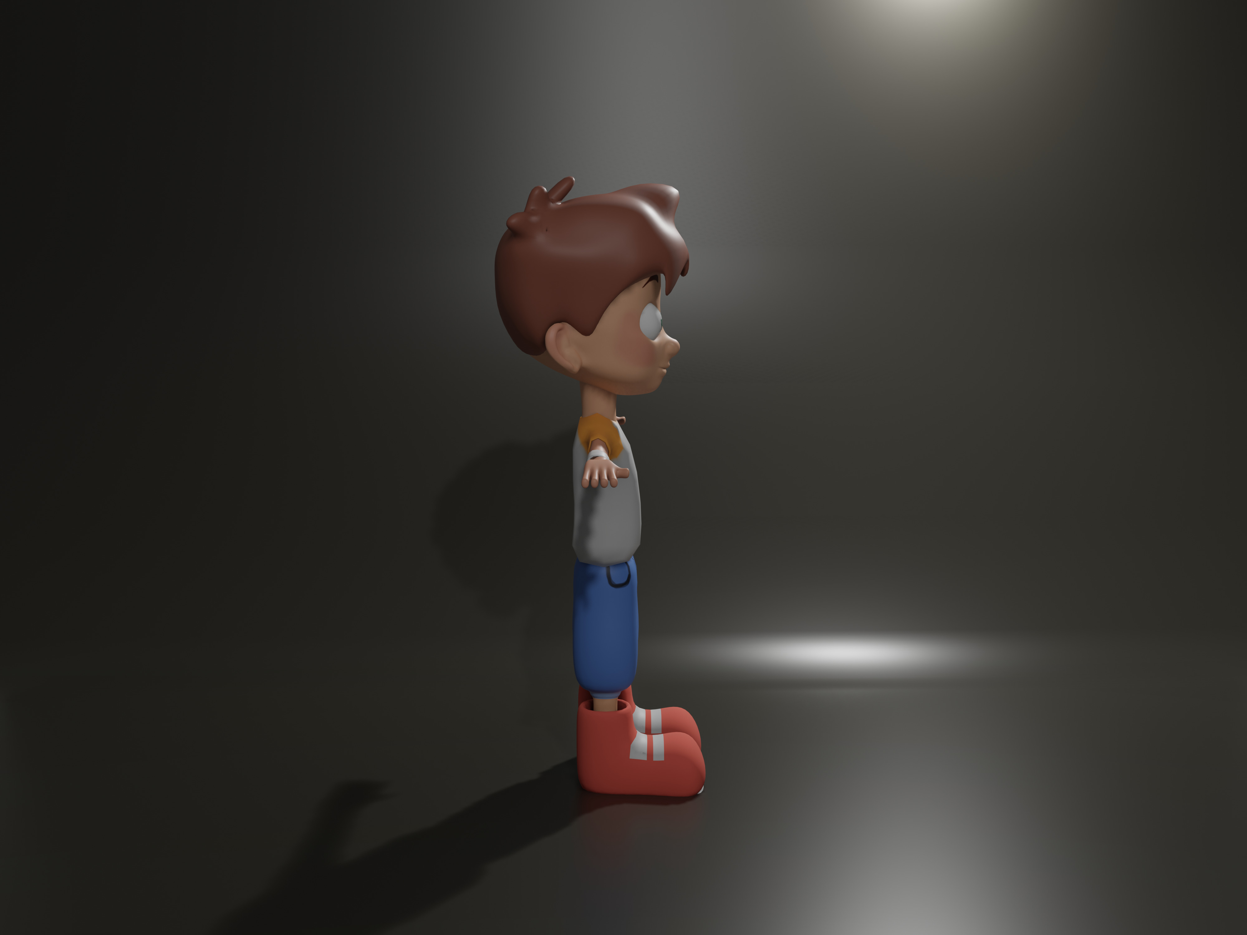 Stylized Rigged Cartoon Boy Character with Animations  Low-poly 3D model_1