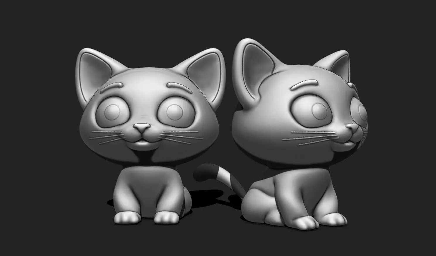 Cartoon Sitting Cat 3D Model for Printing 3D print model