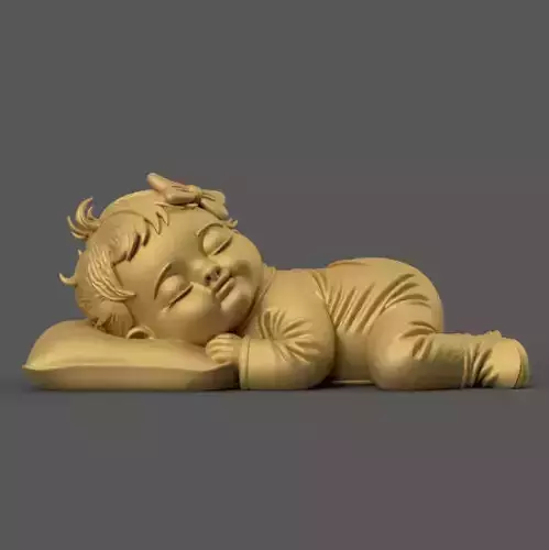 Cute Baby Doll Figurine STL for 3D Printing 3D print model