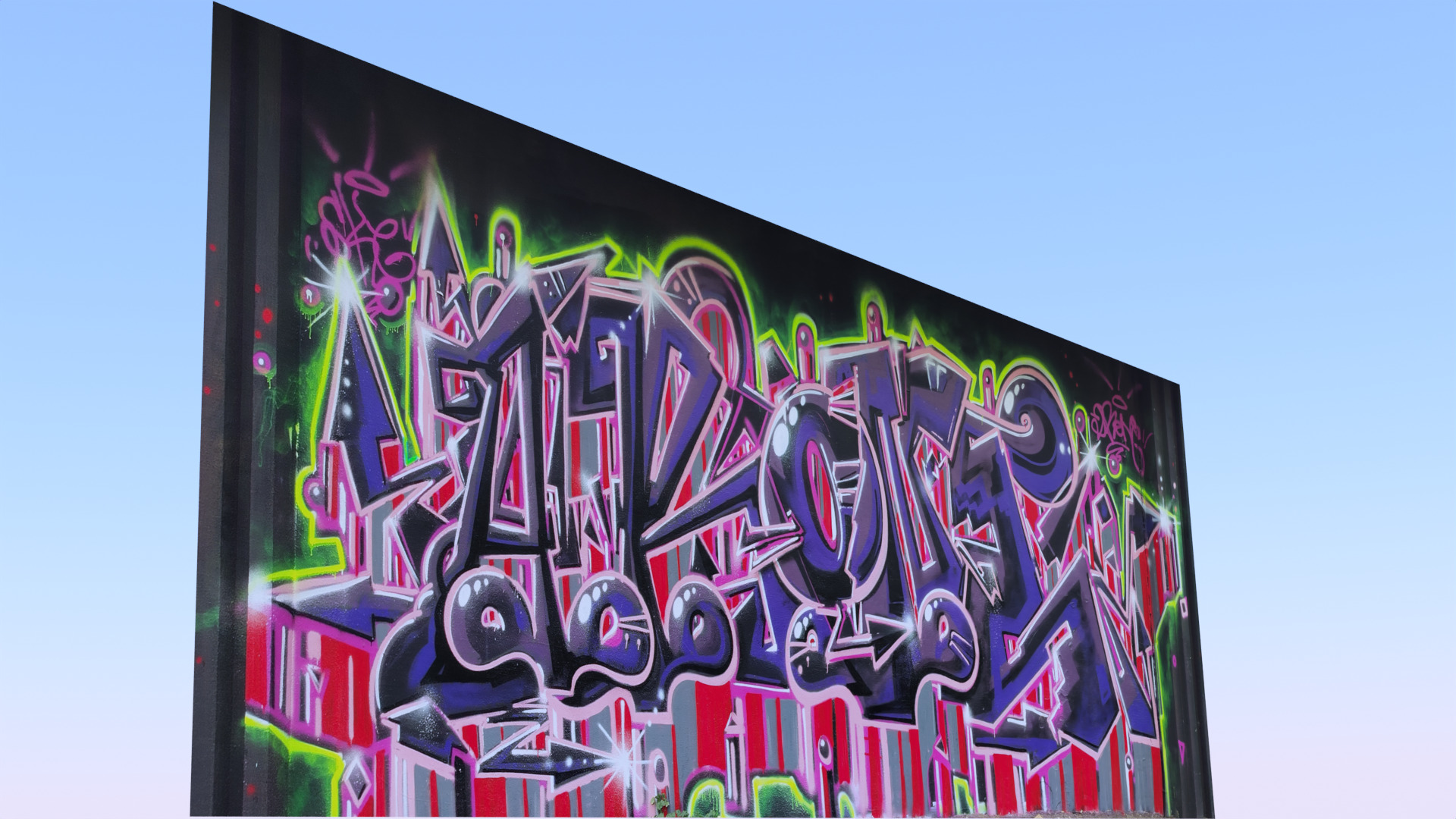 Graffiti wall XVIII 3D model_4