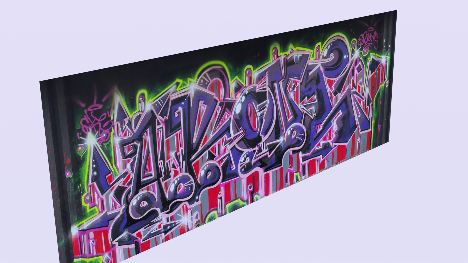Graffiti wall XVIII 3D model_5