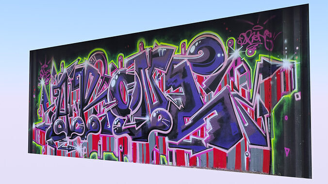 Graffiti wall XVIII 3D model