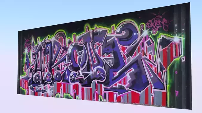 Graffiti wall XVIII 3D model