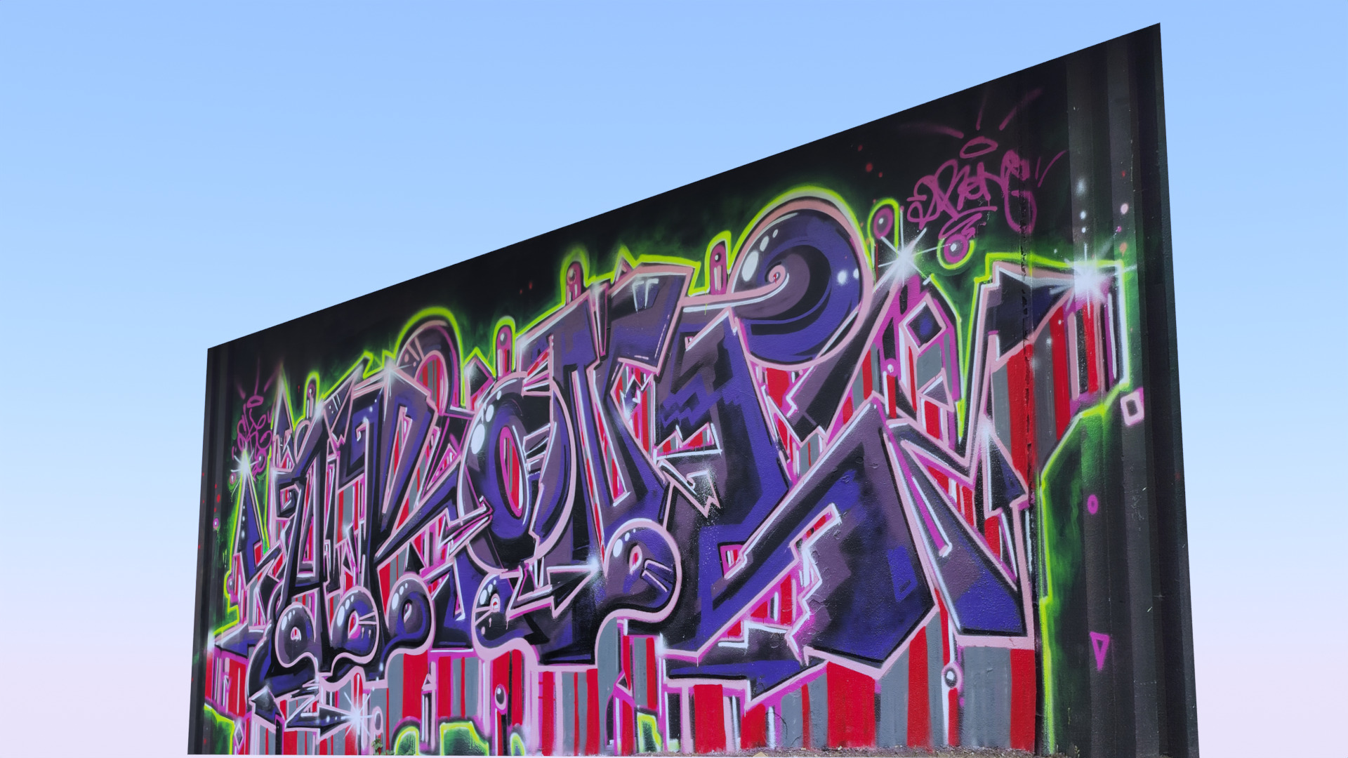 Graffiti wall XVIII 3D model_3