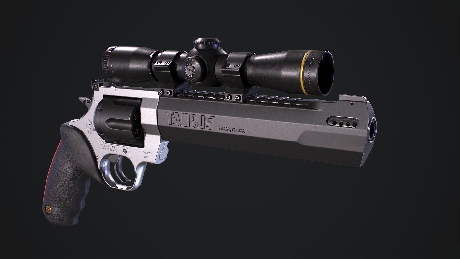 Taurus Raging Hunter 44 Magnum Low-poly 3D model_10