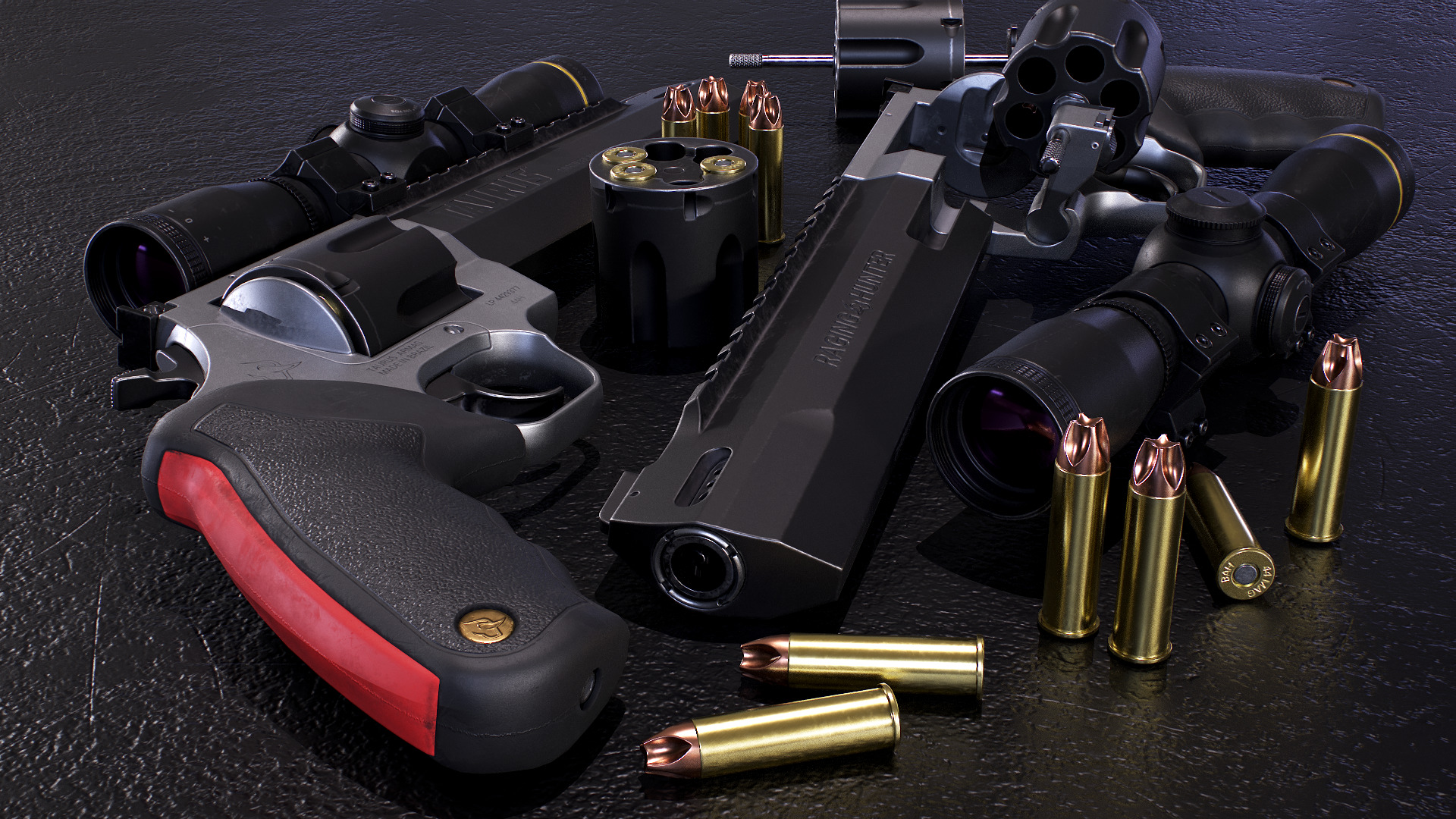 Taurus Raging Hunter 44 Magnum Low-poly 3D model_11