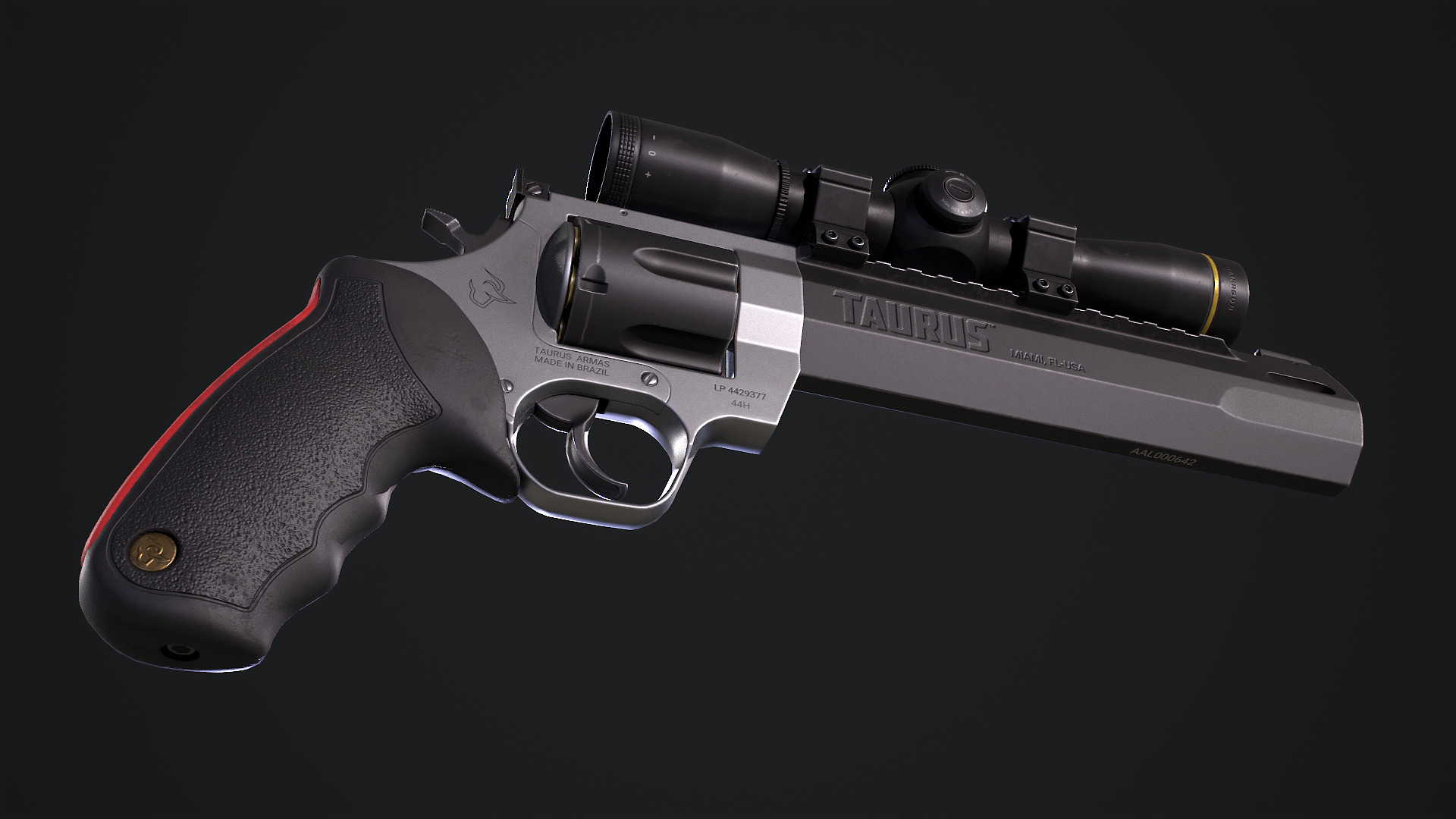 Taurus Raging Hunter 44 Magnum Low-poly 3D model_2