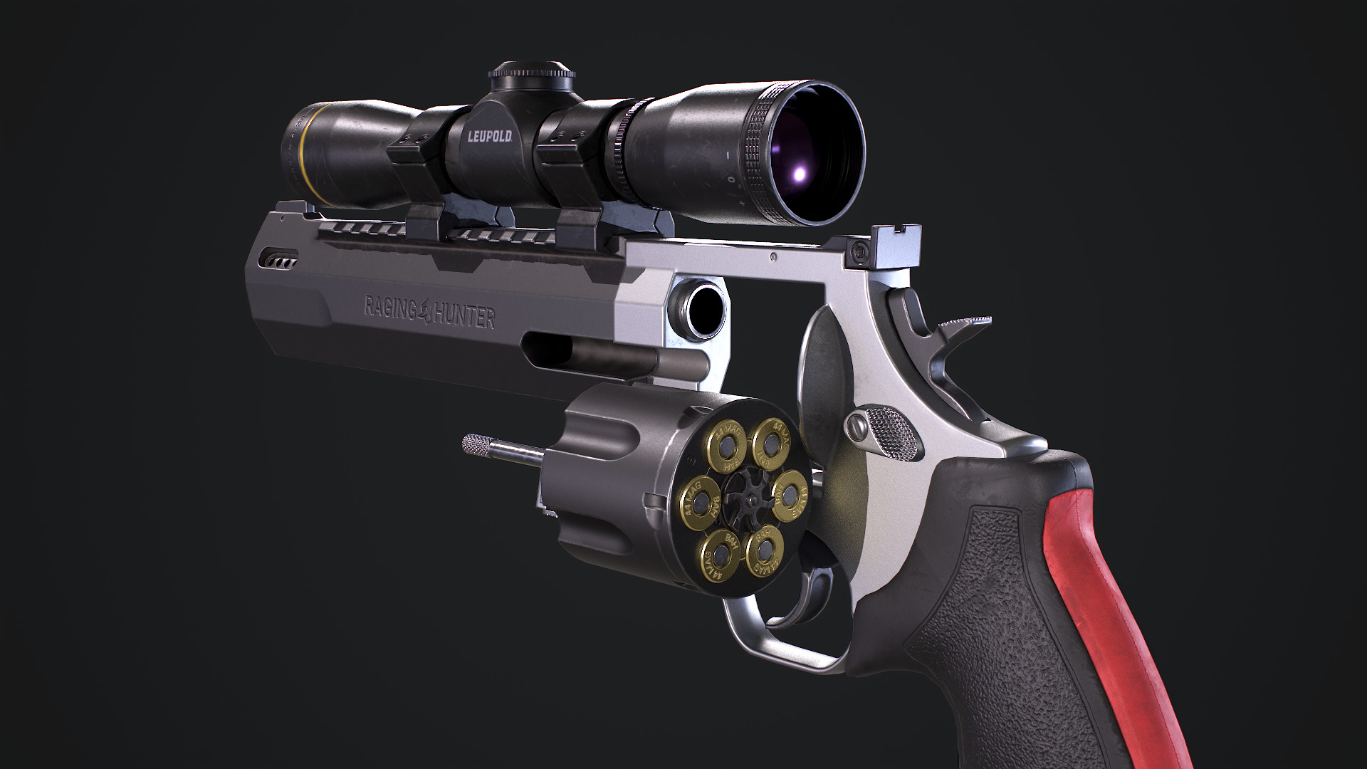 Taurus Raging Hunter 44 Magnum Low-poly 3D model_3