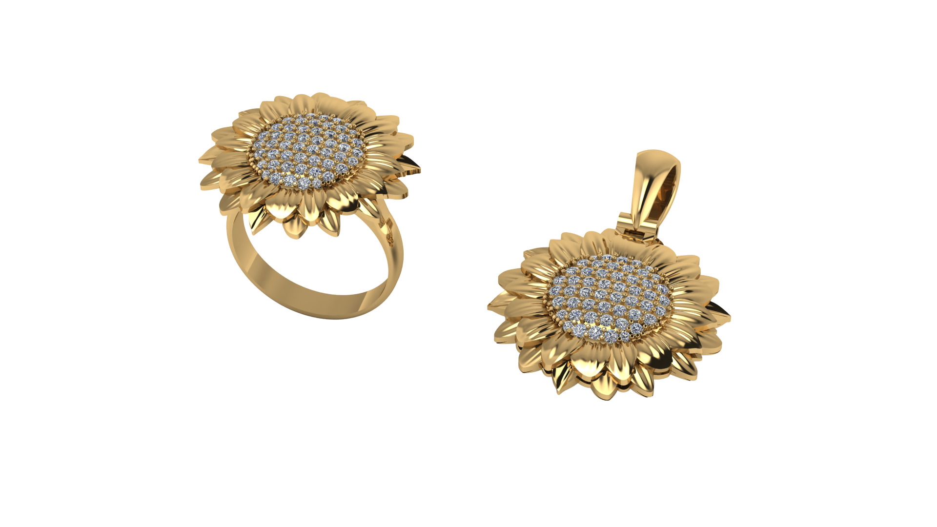 Ring and pendant set 3D print model_1